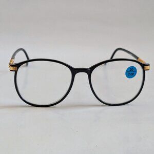 NWT Vintage 90's PC Round Combo Frame Reading Glasses (S. Black)